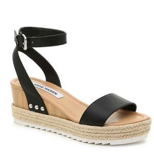 Steve Madden Black Espadrille Wedge